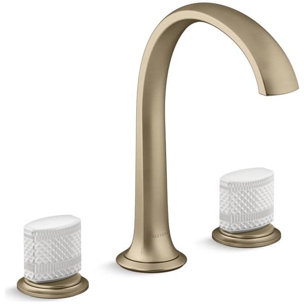 Kallista Script 1.2 GPM Bathroom Sink Faucet with Arch Spout and White ...