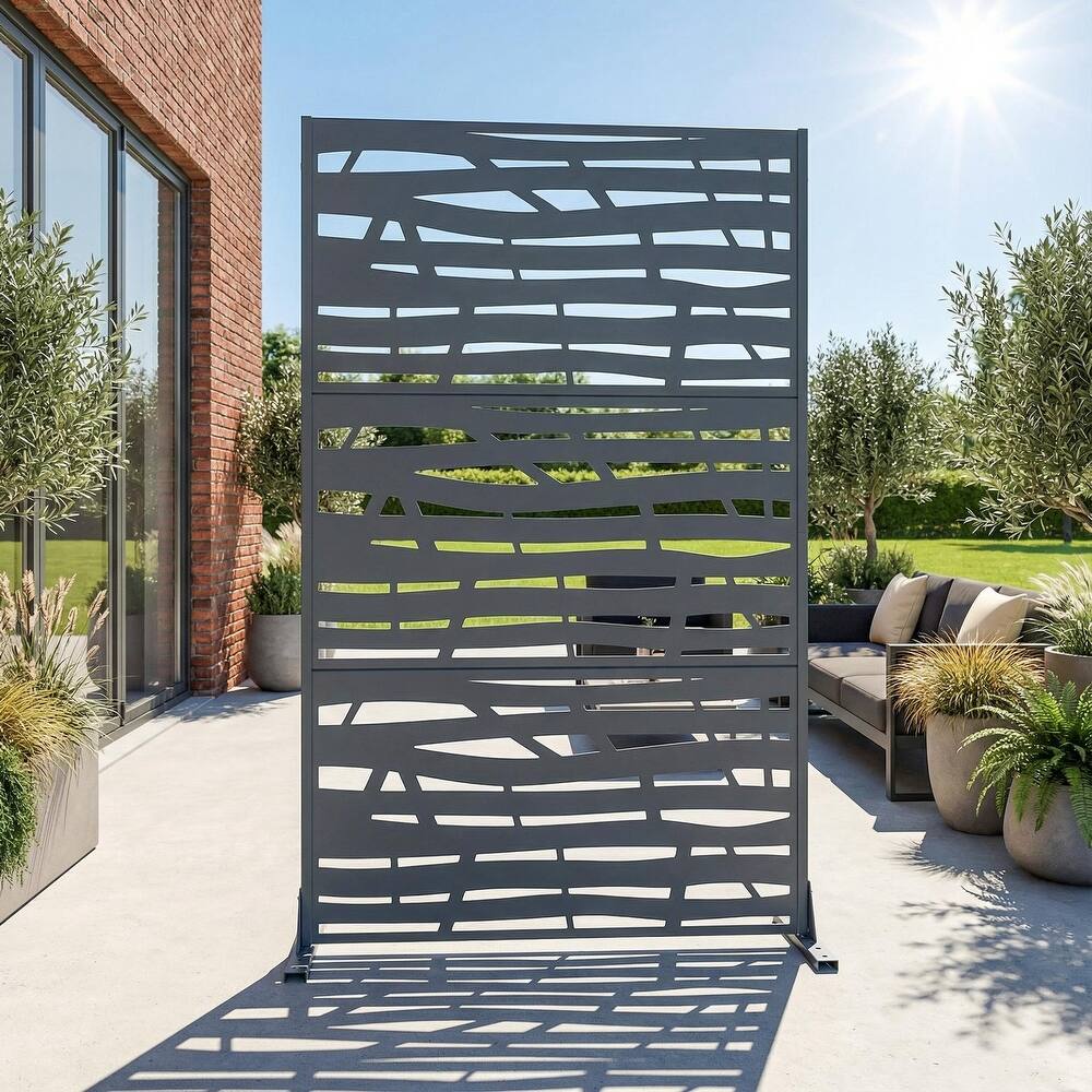 Jungle Metal Privacy Screen Panel Free Standing