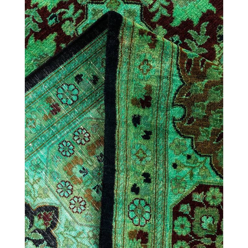 Overton Hand Knotted Wool Vintage Inspired Modern Contemporary Overdyed Multi Area Rug - 6' 1" x 9' 4"