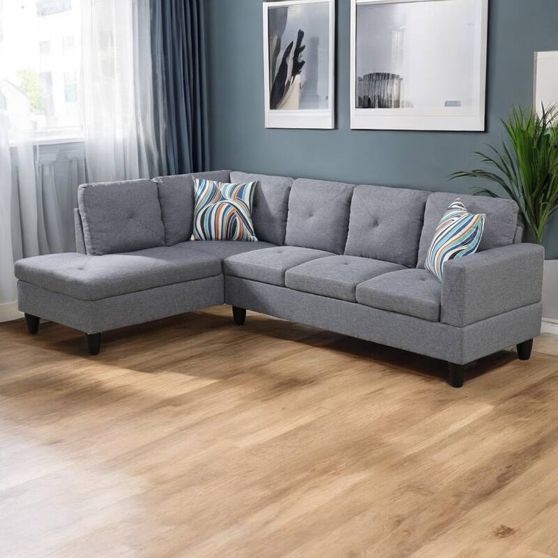 KISRAIS 97" Wide 2-Piece Upholstered Sectional Sofa Set for Small Space