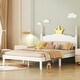 preview thumbnail 3 of 1, Full Size Wood Platform Bed with Crown Shaped Headboard