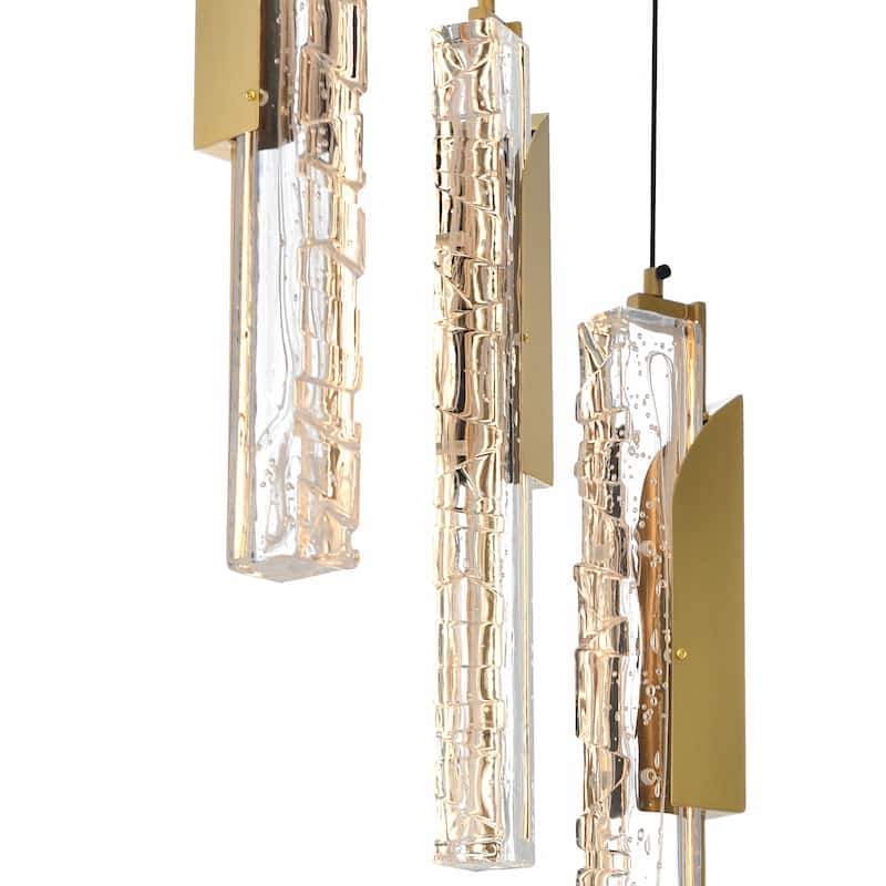 Valira Integrated LED 8in Brass Mini Pendant with Handcrafted Glass