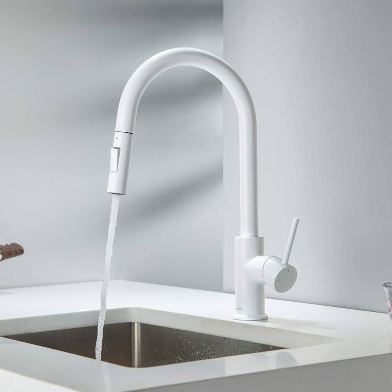 Circular Single Handle Pull Down Kitchen Faucet