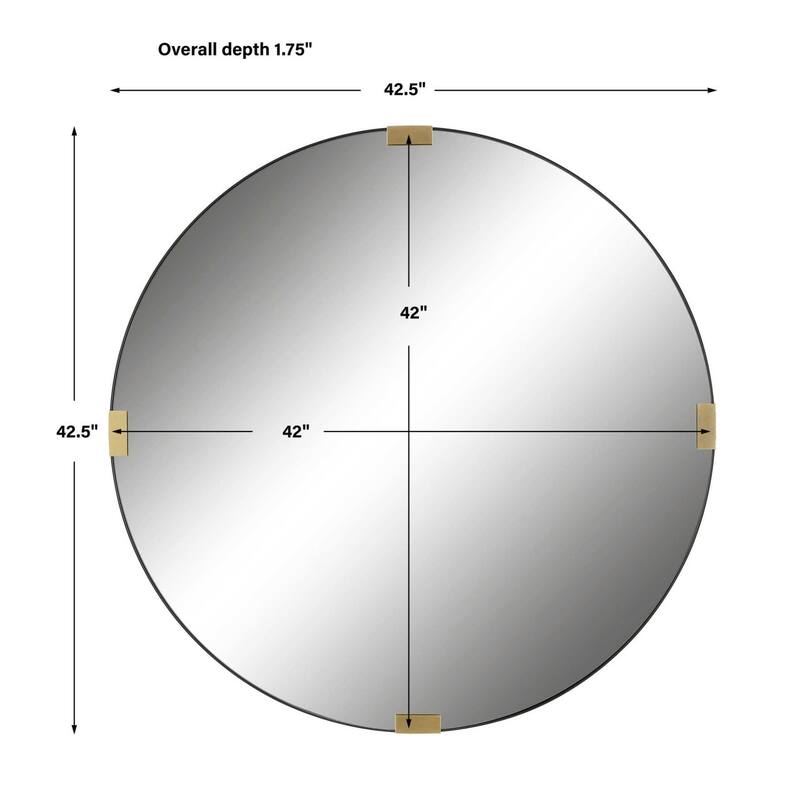 Uttermost 09882 CLIP 42-1/2" Diameter Circular Framed Bathroom Mirror