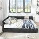 preview thumbnail 38 of 53, L Shaped Upholstered Tufted Bed Frame, Storage Sofa Bed Frame with 2 Drawers, Queen Size Velvet Fabric Daybed, Wood Slat Support Black - Queen