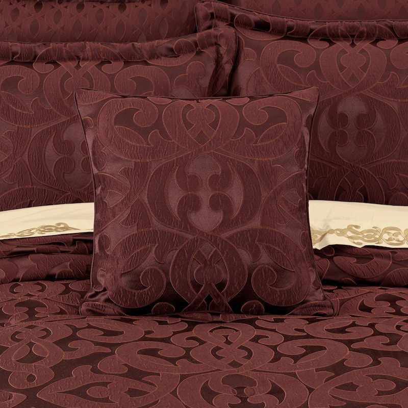 La Boheme Maroon 20 Inch Square Decorative Throw Pillow - Accent - Polyester - Maroon