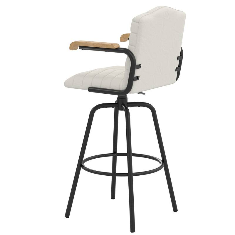 Javlergo Bar Height Bar Chairs Upholstered Bar Stools with Back and Arms Tall Kitchen Island Seating for Home/Commercial Use