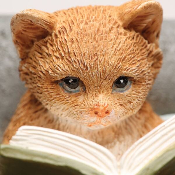 Shop Art Artifact Cat Reading Book To Mouse Sculpture Home Decor Figurine 3 1 2 Hand Painted 2 5 In X 3 5 In X 2 5 In Overstock 23528629