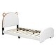 preview thumbnail 12 of 14, Twin Size Upholstered Platform Bed with Bear-Shaped Headboard and Footboard, Storage Pocket Design
