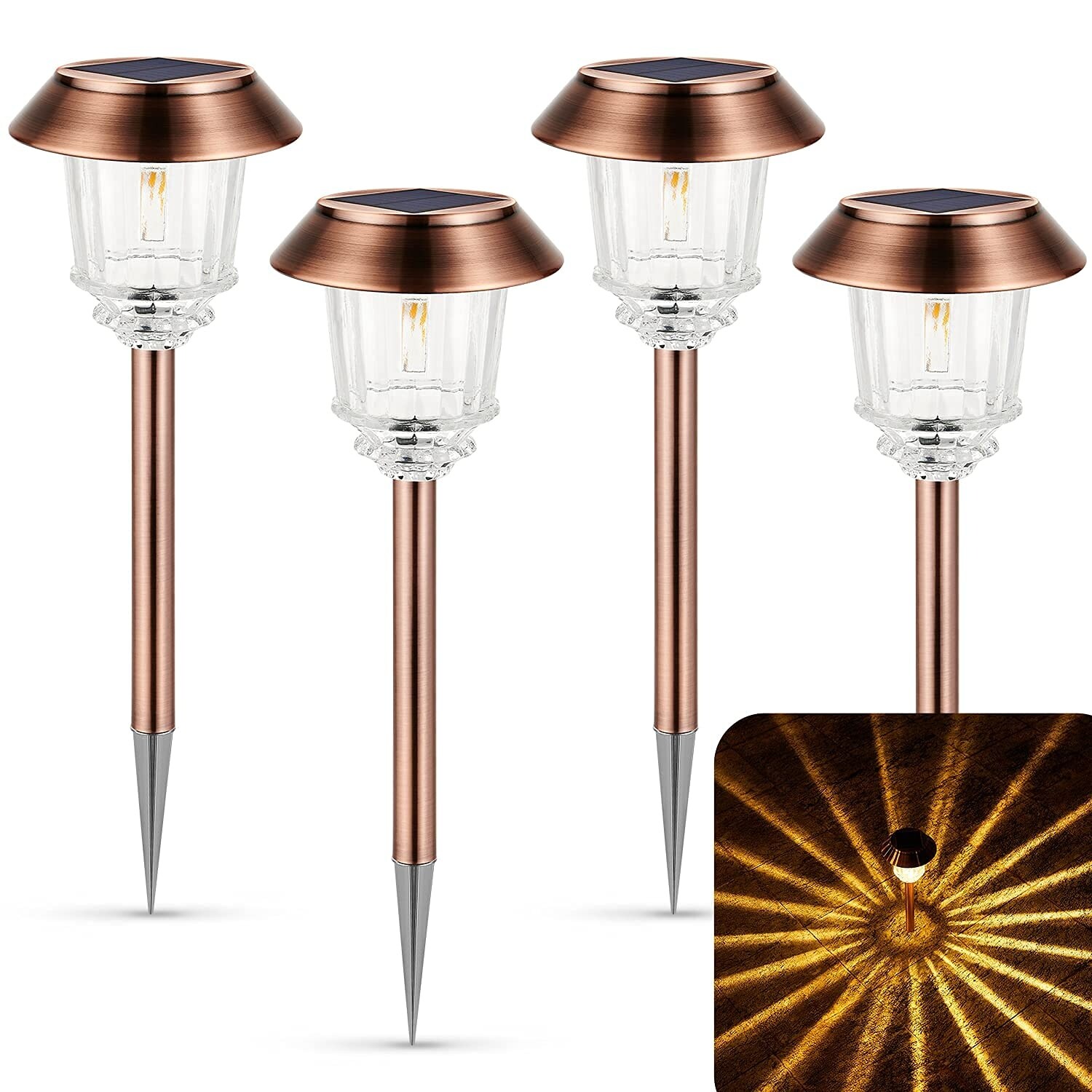 Solar Lights Outside Waterproof 10 40 Lm Dimmable LED Auto On Off Solar Lights Yard Garden Lawn Driveway Walkway Sidewalk Warm White