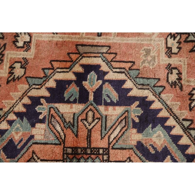 Geometric Ardebil Persian Vintage Area Rug Hand-knotted Wool Carpet - 4'9"x 10'0"