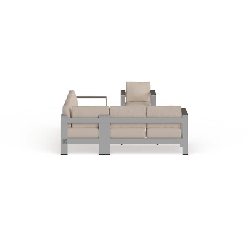 Shore 5 Piece Outdoor Patio Aluminum Sectional Sofa Set