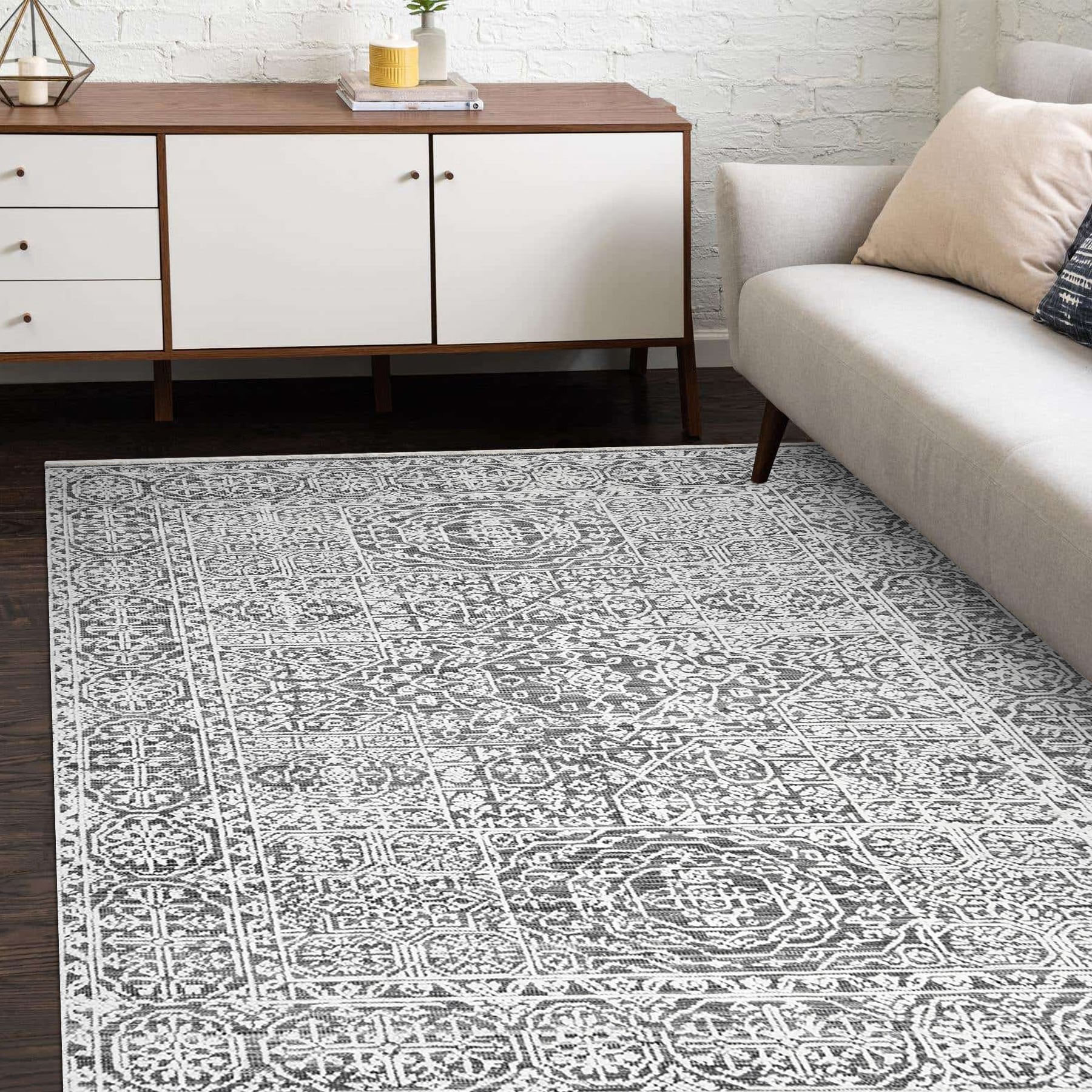 Overton Handmade Modern Contemporary Floral Area Rug