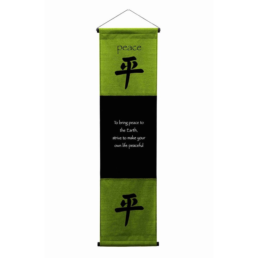 Inspirational Wall Decor "Peace" Banner Large, Inspiring Quote Hanging Scroll, Motivational Message Art, Thought Saying Tapestry