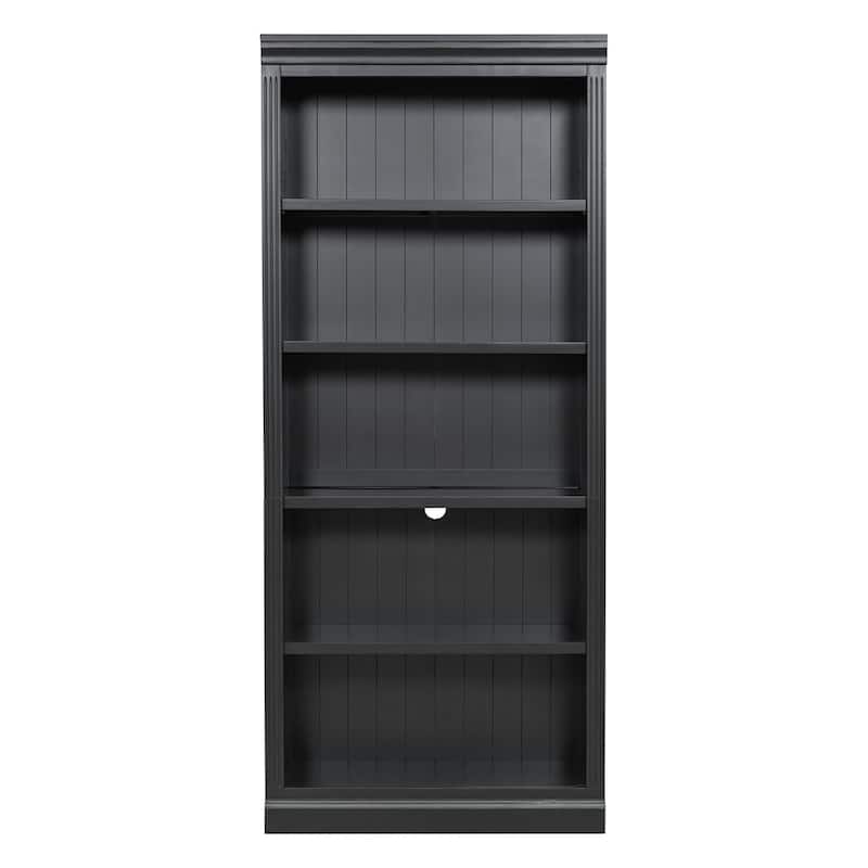 83.4" Tall Wood Bookcase, 5-Tier Adjustable Home Office Bookshelves