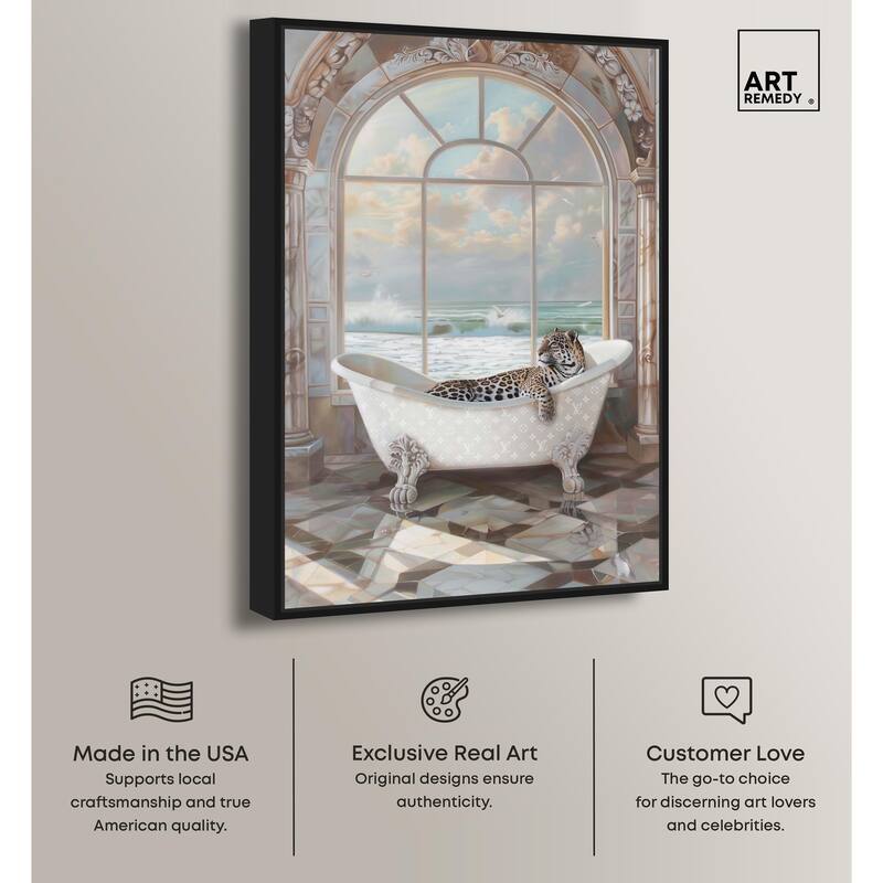 Jaguar Arch Bathroom Glam Canvas by Art Remedy