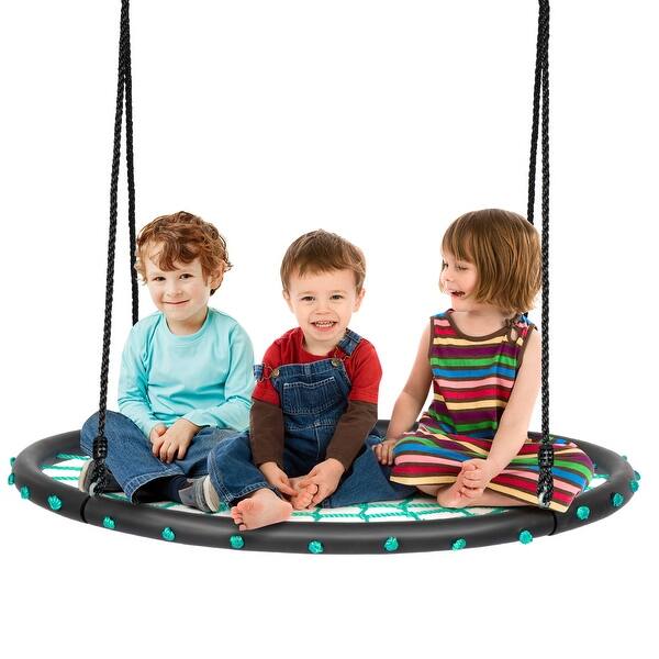 Costway 40'' Spider Web Tree Swing Set w/ Adjustable Hanging Ropes - On ...