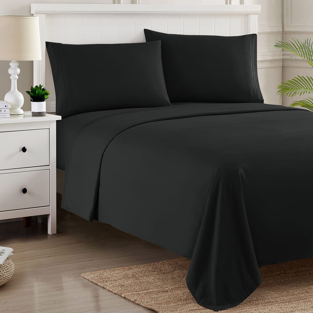 Sweet Home Collection 4 Piece Sheet Set, Ultra Soft 1800 Series, Double Brushed Microfiber