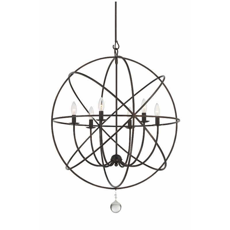 Crystorama Lighting Group Solaris 6 Light 28-1/2" Wide Cage Chandelier - English Bronze