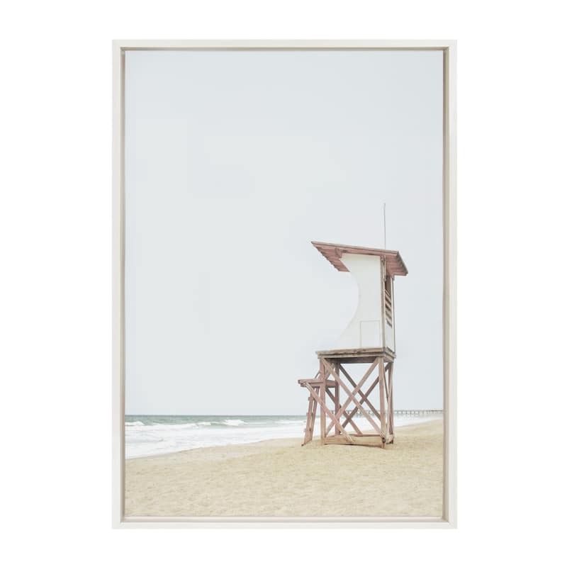 Kate and Laurel Lifeguard Tower Canvas by The Creative Bunch Studio - 23x33 - Plastic - White