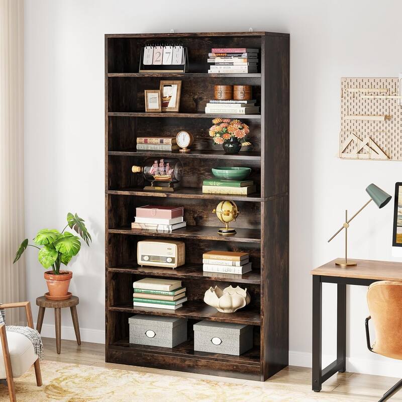 Large Bookcase, Open Display Shelf, Storage Cabinet Organizer Bookshelf for Living Room, Home Office, Library, Bedroom