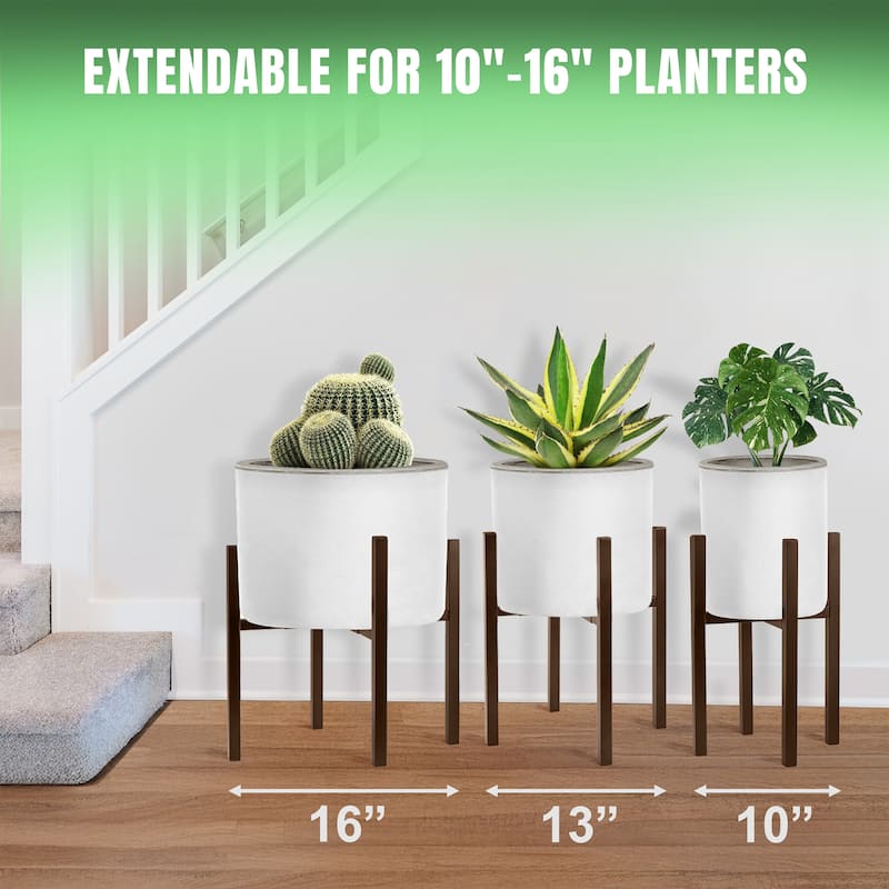 Sorbus Adjustable Plant Stand, Mid Century Style Flower Pot Holder, Planter Stand for Modern Home Decor, Houseplants