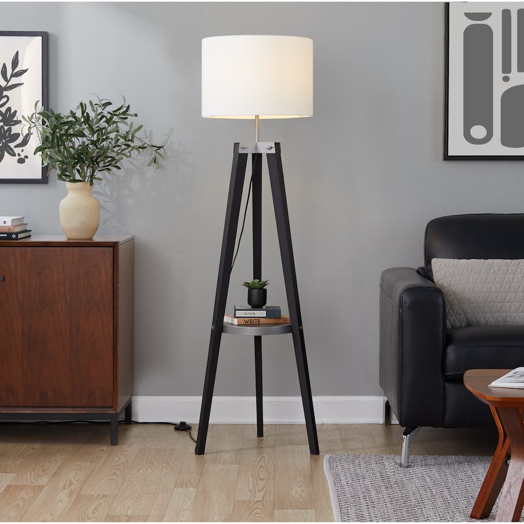 Carson Carrington Compass Tripod Floor Lamp with Shelf