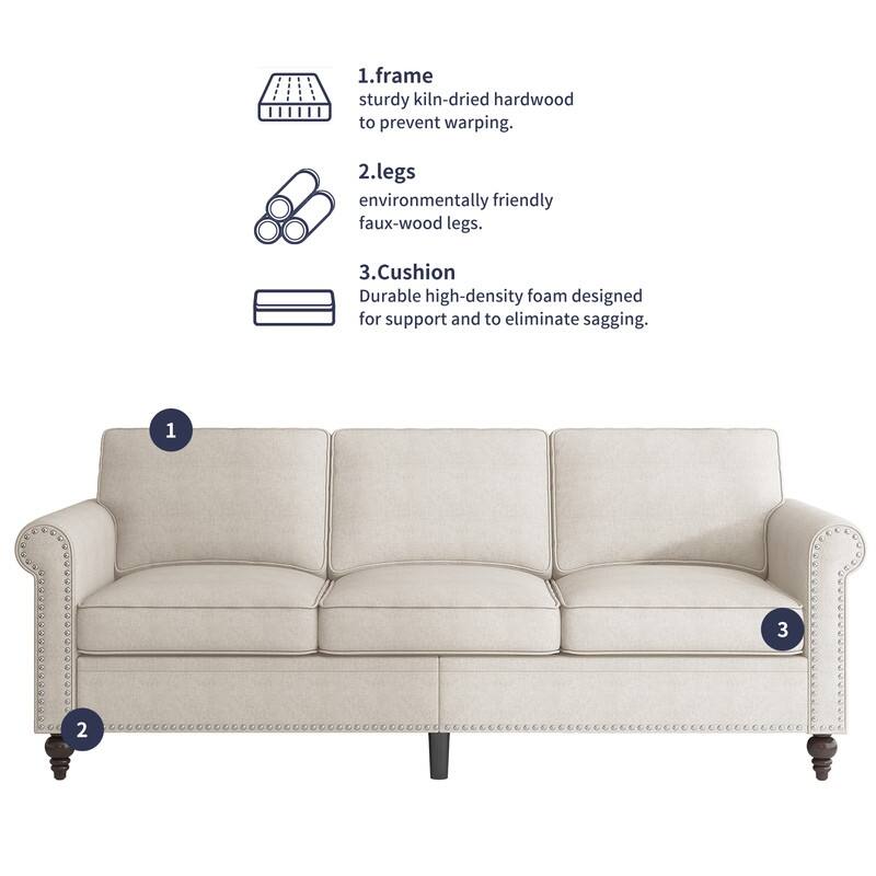 Mixoy Sectional Sleeper Sofa,Single Couch & Loveseat Couch &3 Seater Sofa, DIY Combination for Living Room