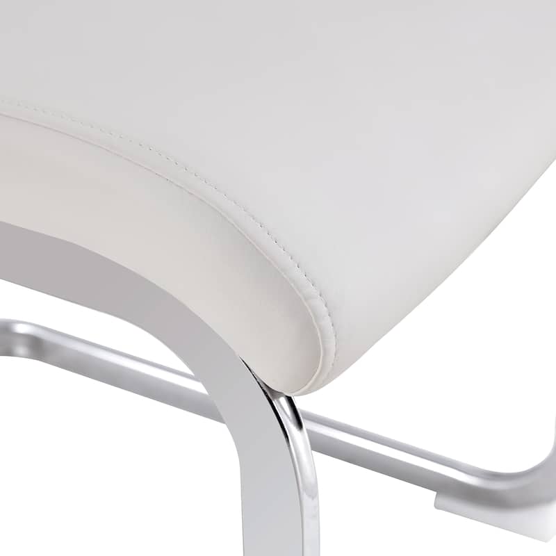 Roomfitters Round Glass Dining Table with Transparent Top and Silver Metal Legs for Kitchen Dining or Living Room