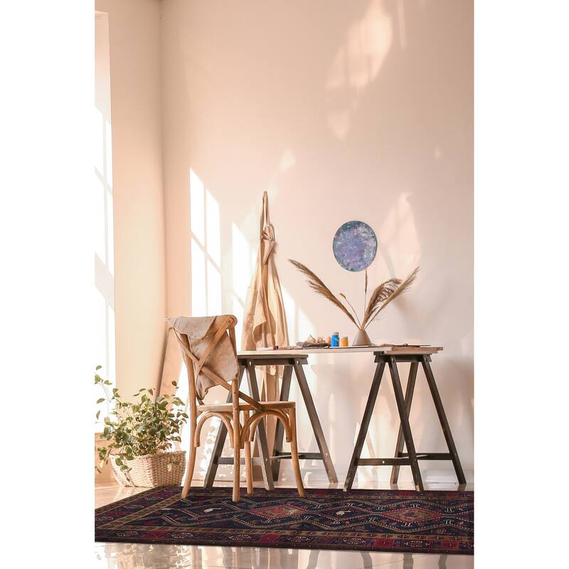 ECARPETGALLERY Hand-knotted Konya Anatolian Dark Navy, Red Wool Rug - 5'2 x 10'6