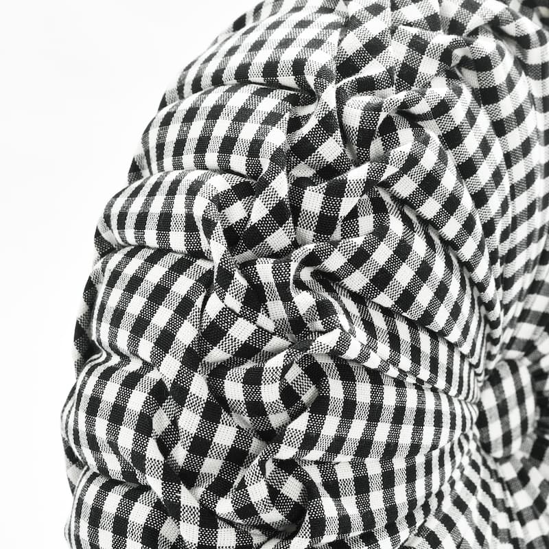 Lush Decor Gingham Check Yarn Dyed Pleated 14 inch Decorative Throw Pillow