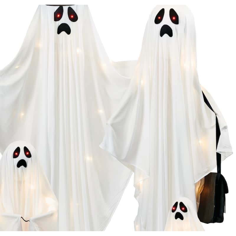 Lifesize Halloween Light Up Standing 4pc Ghost Family