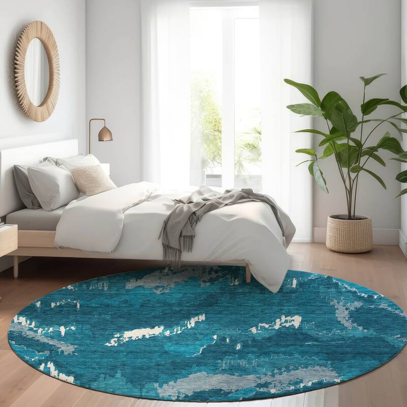 Machine Washable Indoor/ Outdoor Chantille Ombre Abstract Rug