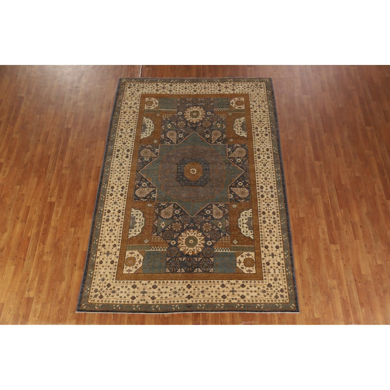 Geometric Kazak Oriental Area Rug Handmade Traditional Wool Carpet - 6'8" x 9'8"