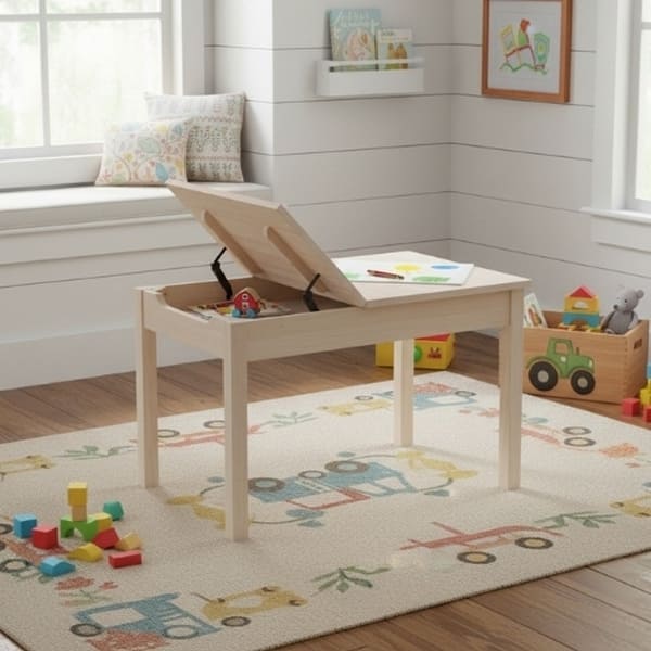 slide 2 of 34, Children's Table with Lift-top Storage