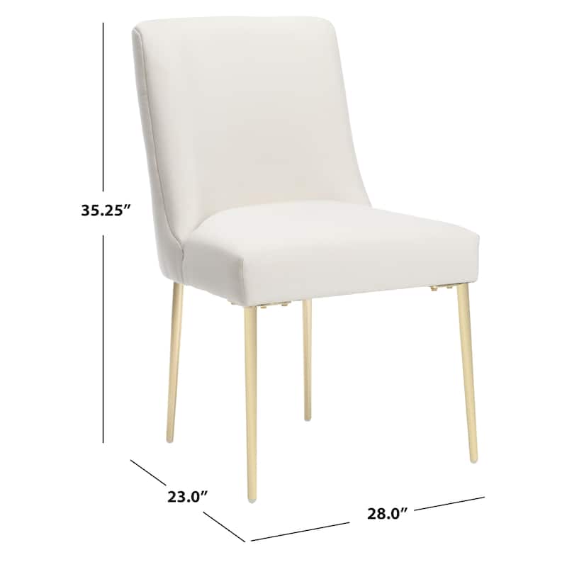 SAFAVIEH Couture Melonie Velvet Accent Chair - Mustard / Brass - 28"x23"x35.3" - 28" W x 23" D x 35" H - 28Wx23Dx35H