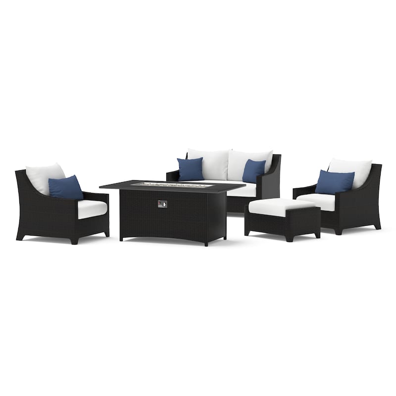 Deco 5 Piece Sunbrella Outdoor Patio Love & Club Fire Set