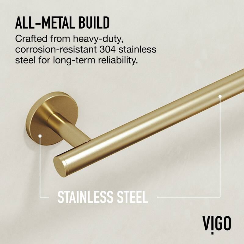 VIGO Elan 4-Piece Bathroom Hardware Accessory Set with 24 in. Towel Bar, Toilet Paper Holder, Hand Towel Holder, Hook