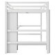 preview thumbnail 20 of 22, Full Size Loft Bed with Multifunction Shelves and Under-Bed Desk, Modern & Rustic Wooden Loft Bed Frame with High Guardrails