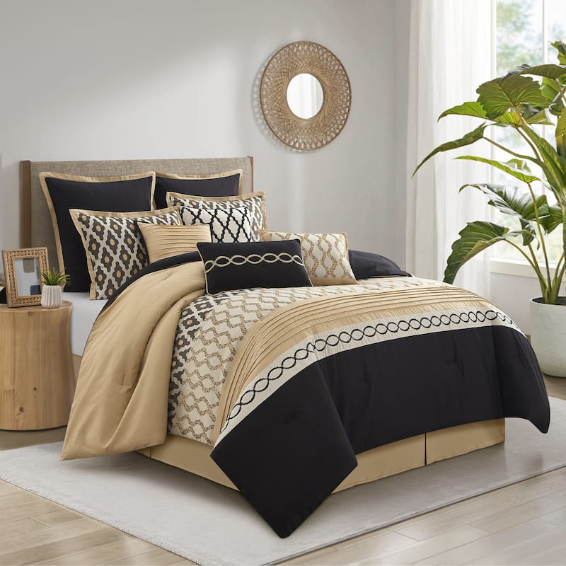 Nanshing Calvin Luxury10-Piece Geometric Comforter Set