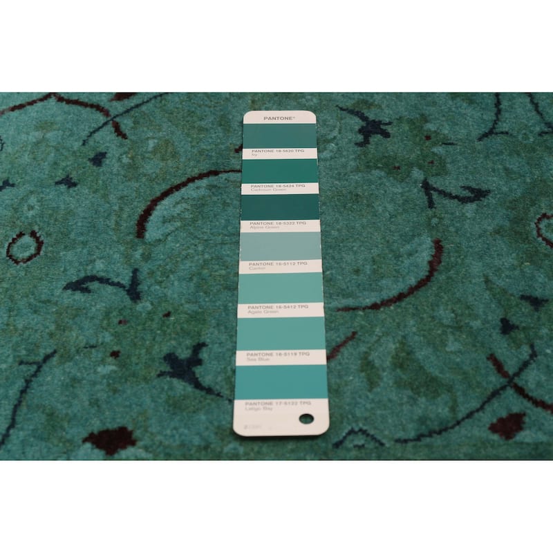 ECARPETGALLERY Hand-knotted Vibrance Cyan Wool Rug - 9'1 x 12'0