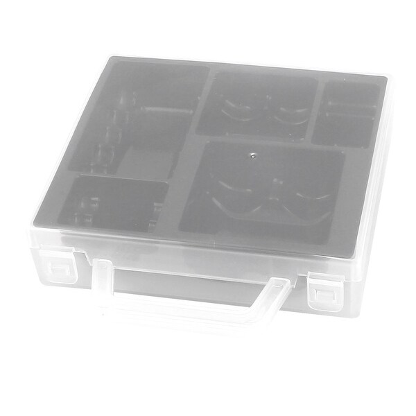 Transparent Shell Black Inner Storage Box Container for Various Sizes Batteries
