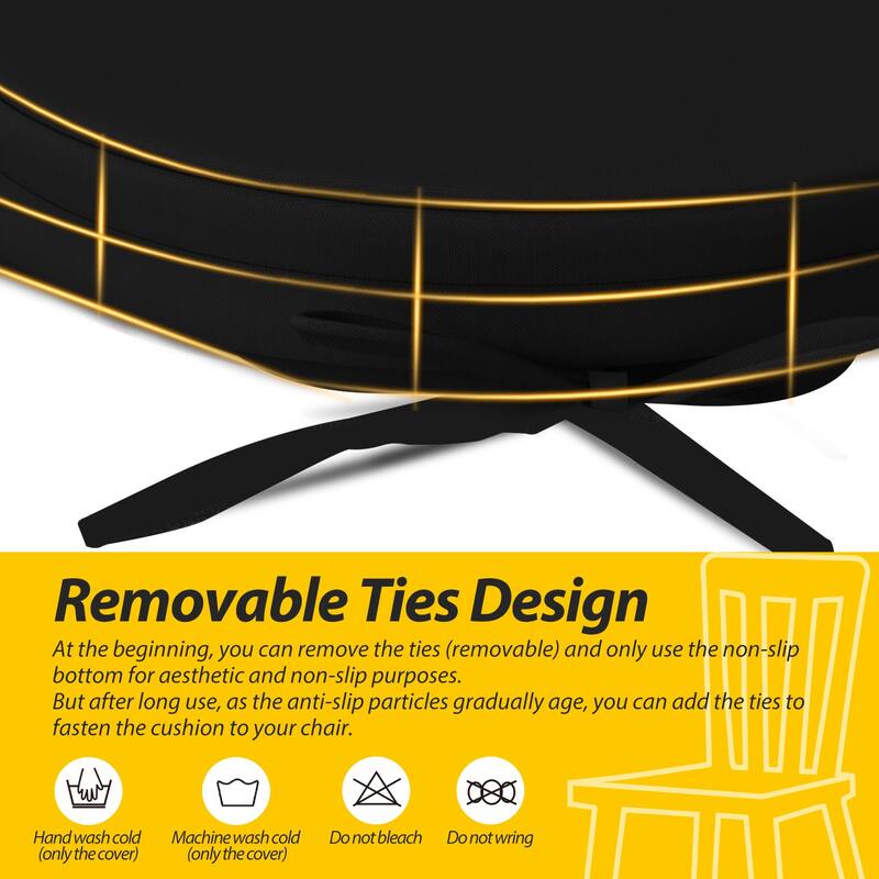 AAAAAcessories 17 in. X 16 in.Indoor Strap Non-slip Chair Cushion for Multi-scenario Setups (2 Pack) - N/A