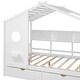 preview thumbnail 12 of 26, Full Size Wooden House Bed Kids Bed with 2 Drawers and Storage Shelf
