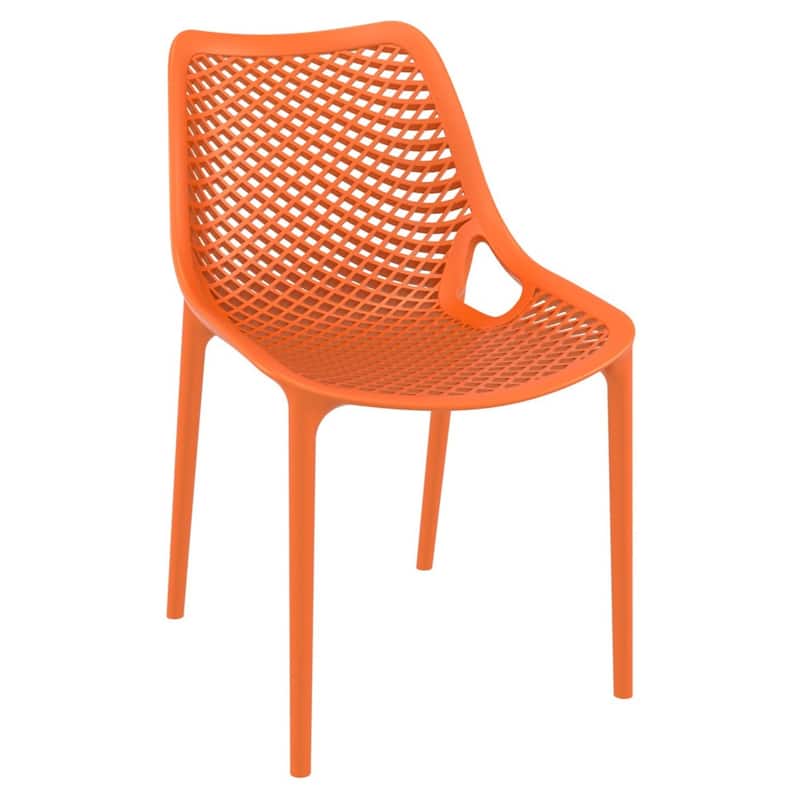 32.25" Orange Stackable Outdoor Patio Dining Chair