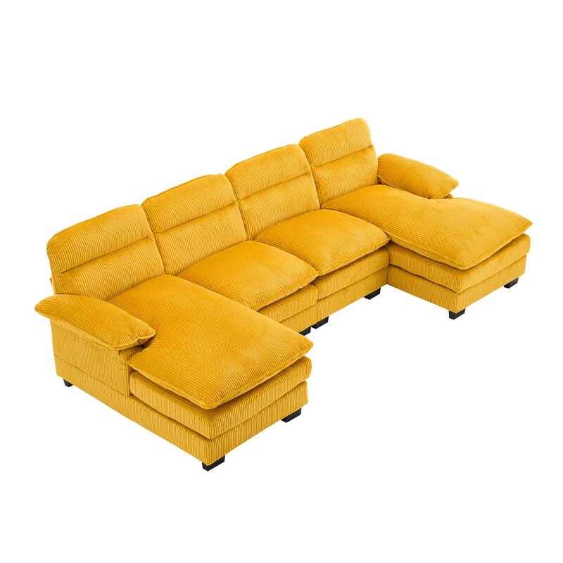 111.8" U-shaped profile sofa, including two single seats and two chaise