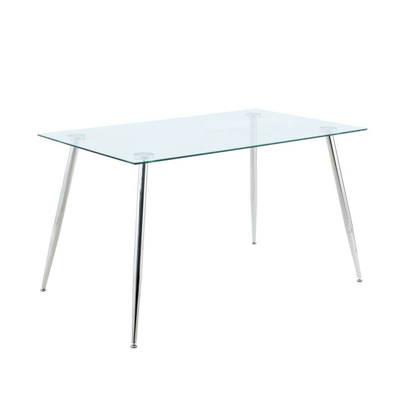 51" Rectangular Tempered Glass Table