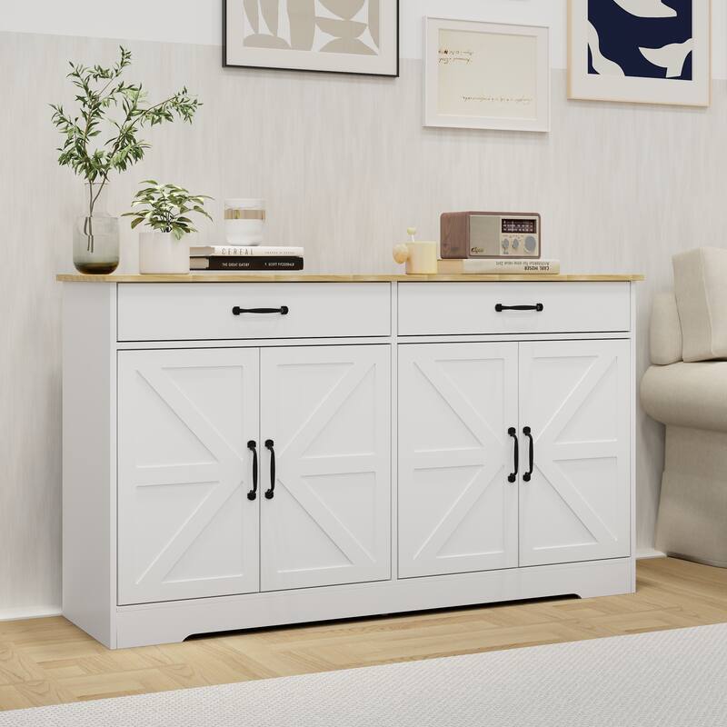 Large Farmhouse Buffet Cabinet Storage Sideboard