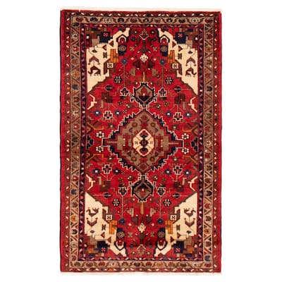 ECARPETGALLERY Hand-knotted Andelz Red Wool Rug - 3'5 x 5'7