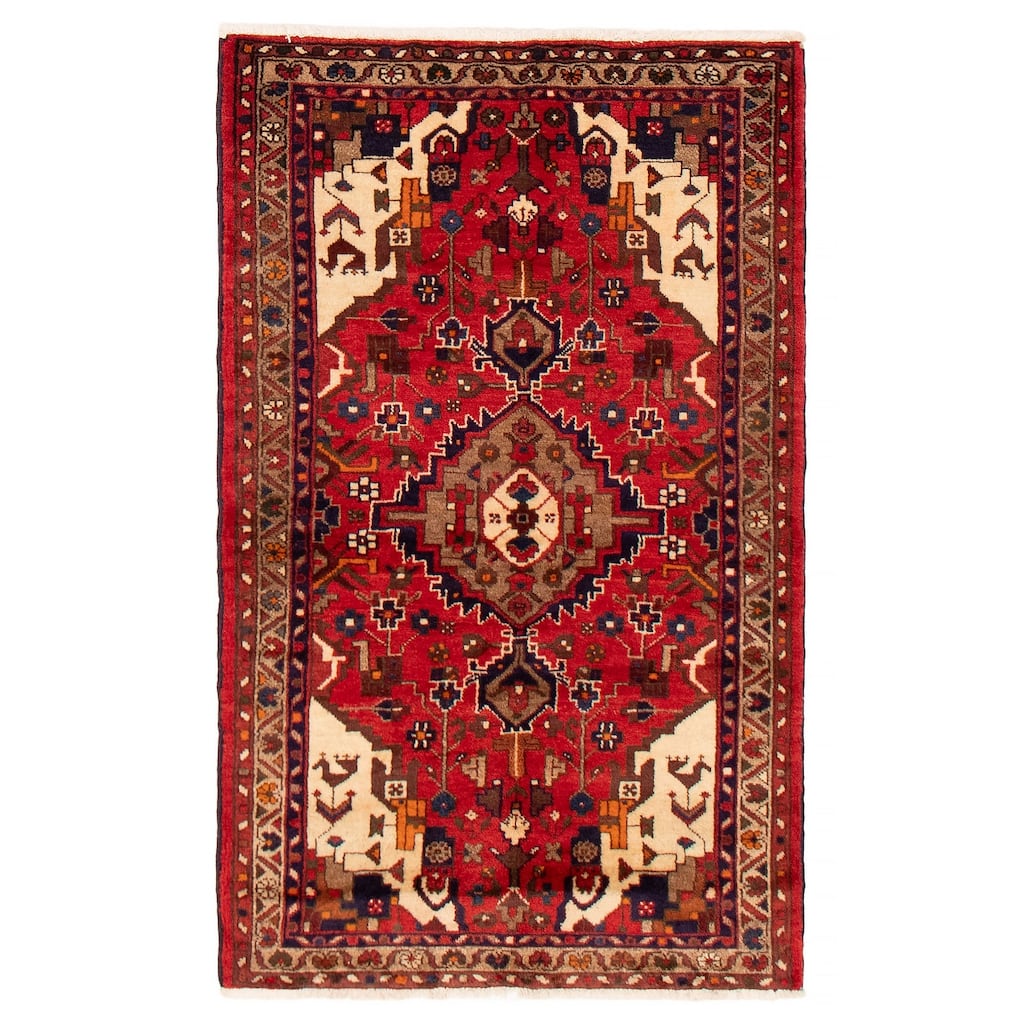 ECARPETGALLERY Hand-knotted Andelz Red Wool Rug - 3'5 x 5'7